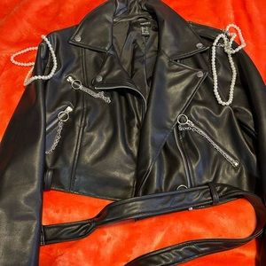 Cropped biker jacket